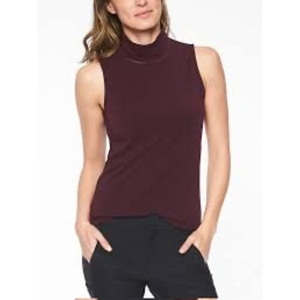 Athleta Burgundy Industry Tank with Mesh Detail, Size S